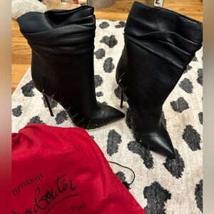 Christian Louboutin Calfskin Chiffon Fontabooty 120 Ankle Booties Size 36